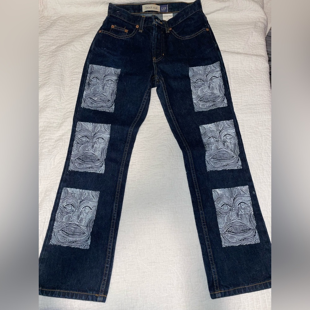 Low rise boot cut jeans